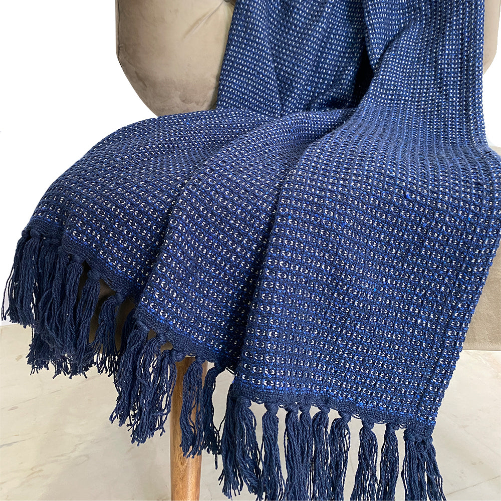 Premium &amp; Extra Soft Blue Sofa Throw