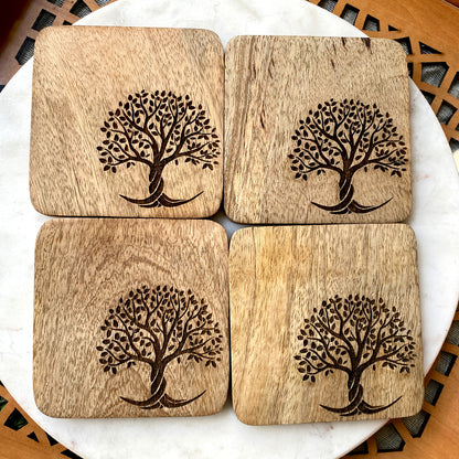 Tree Design Coasters- Set of 4