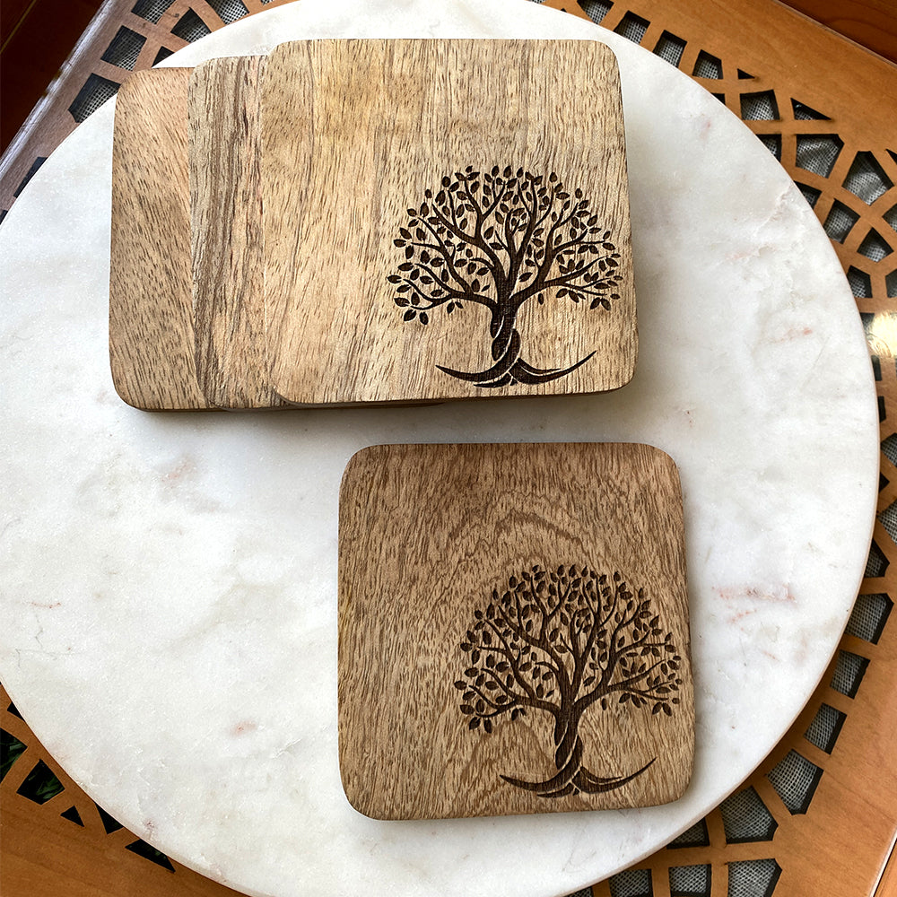 Tree Design Coasters- Set of 4