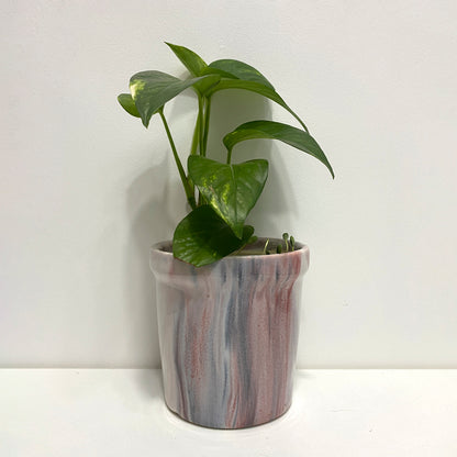 Pink Ceramic Planter with Contemporary Design