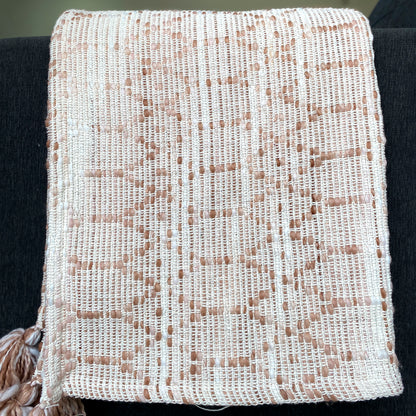 Peach Hand Knitted Pure Cotton Throw