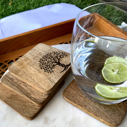 Tree Design Coasters- Set of 4