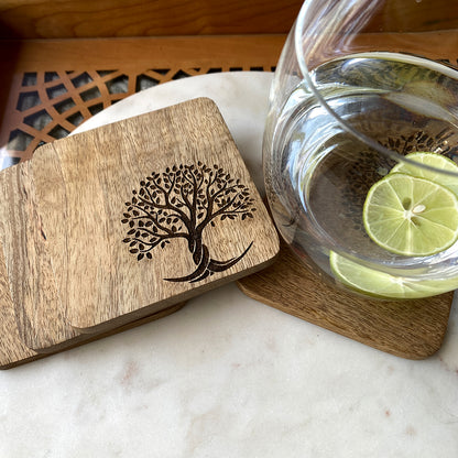 Tree Design Coasters- Set of 4