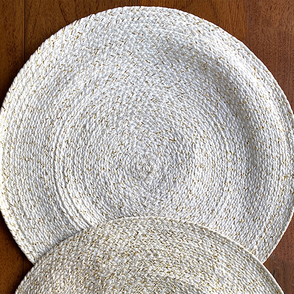 Classic Handmade Placemats White Table Mat- Set of 2