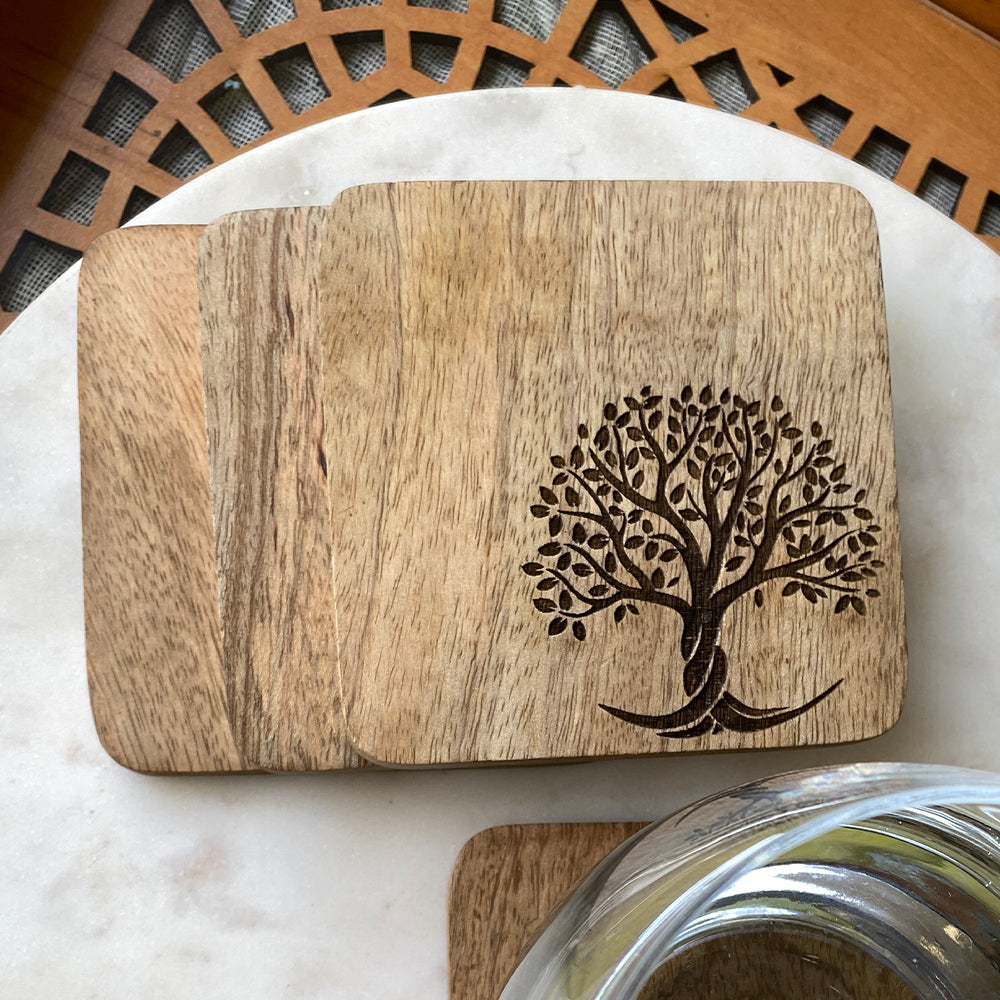 Tree Design Coasters- Set of 4