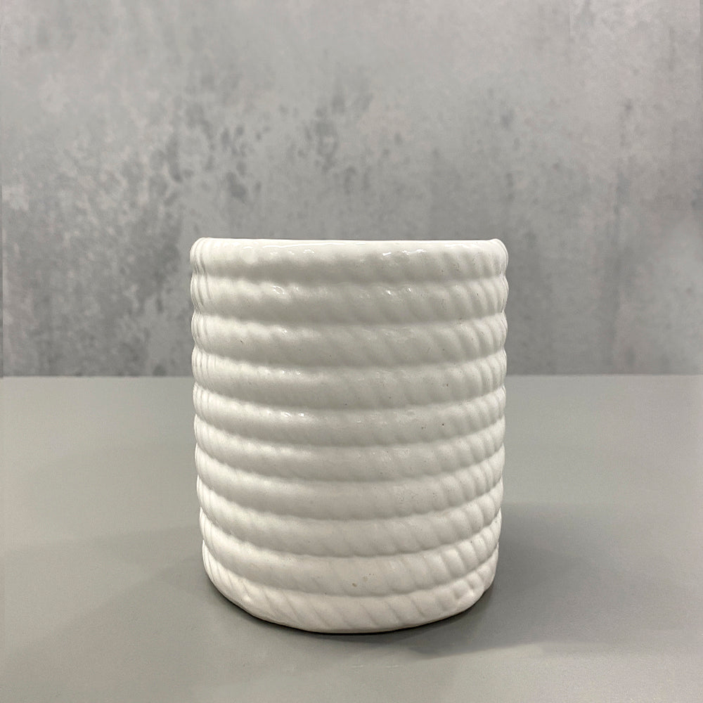 Pure Elegance Ceramic White Planter