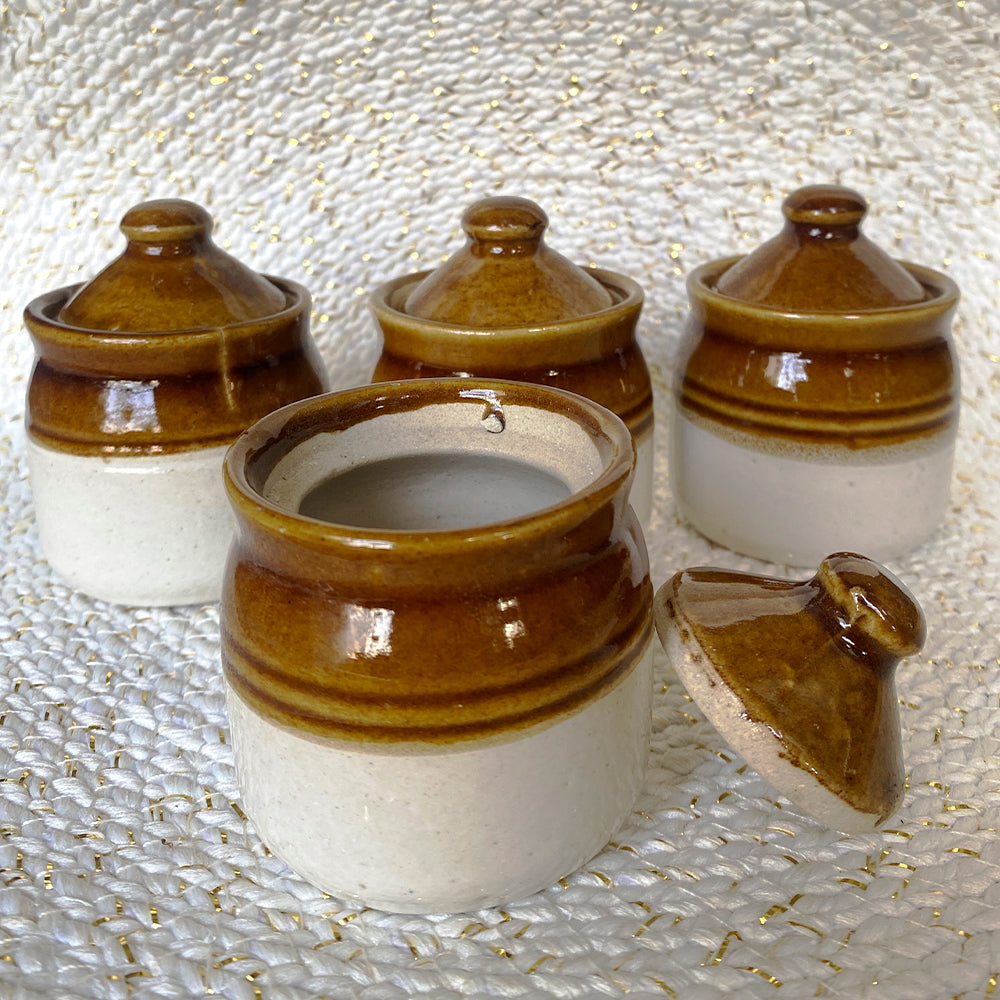 Versatile Ceramic Pickle Jar Set With Lid -Set of 4