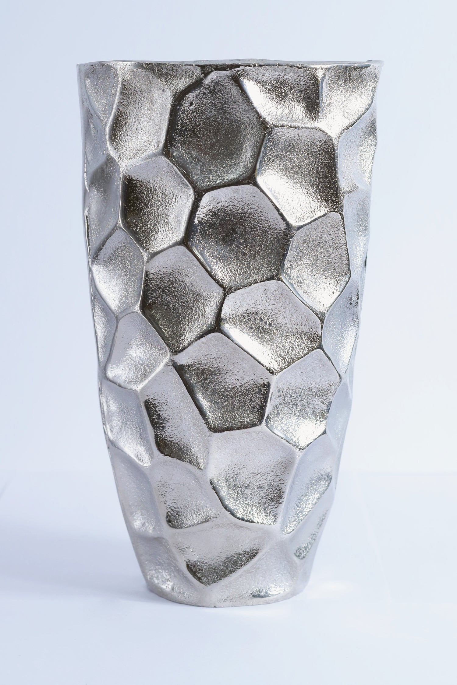 Shimmering Elegance Aluminum Silver Vase