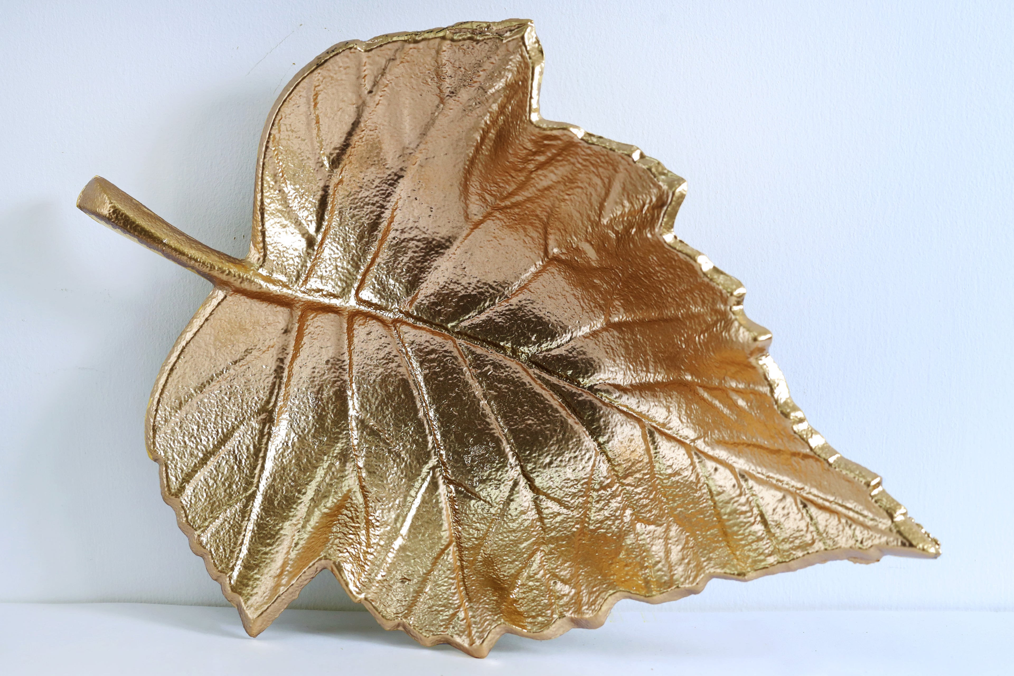 LuxeGilded Leaf Serving Tray