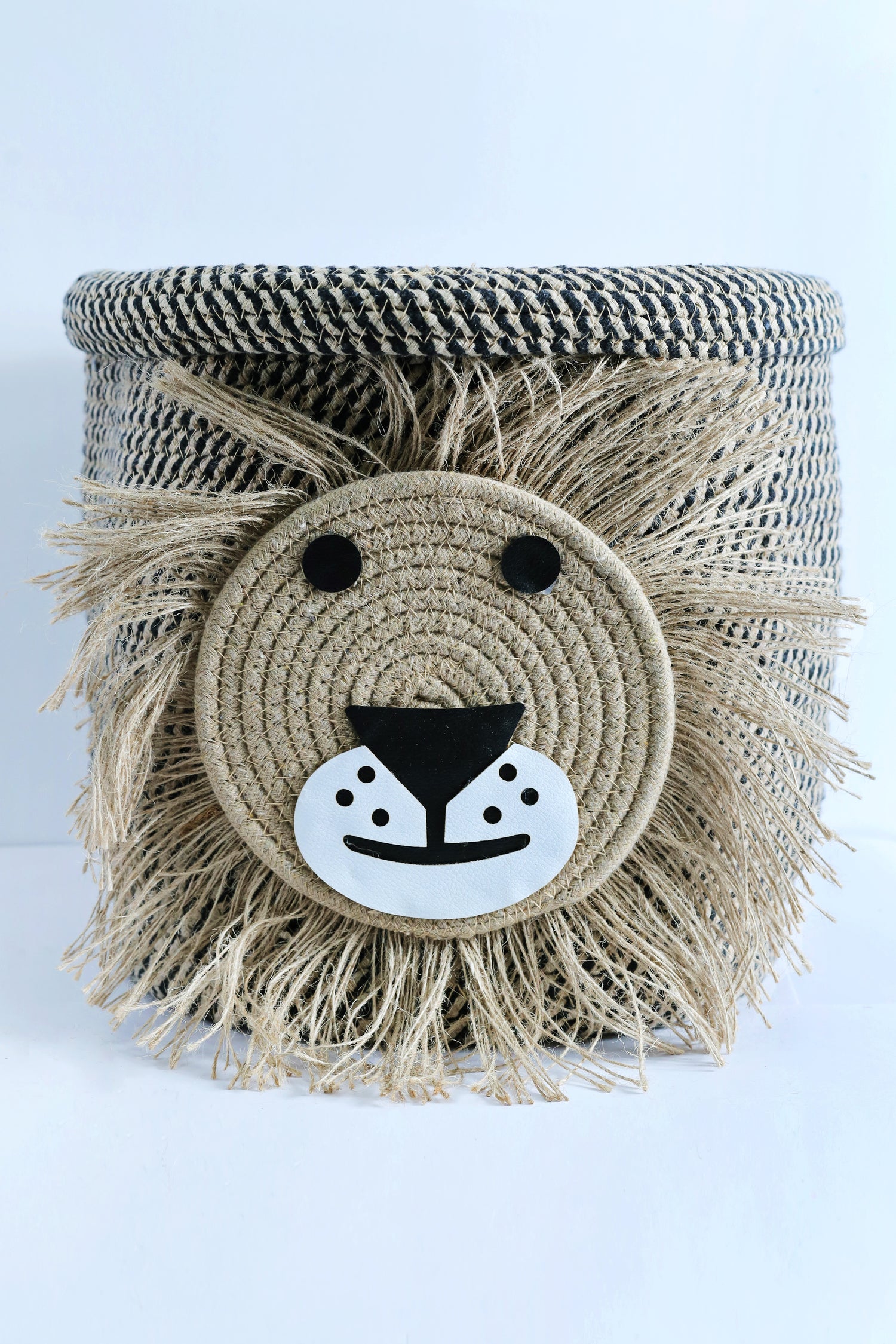 Beige Cotton Jute Organizer Basket