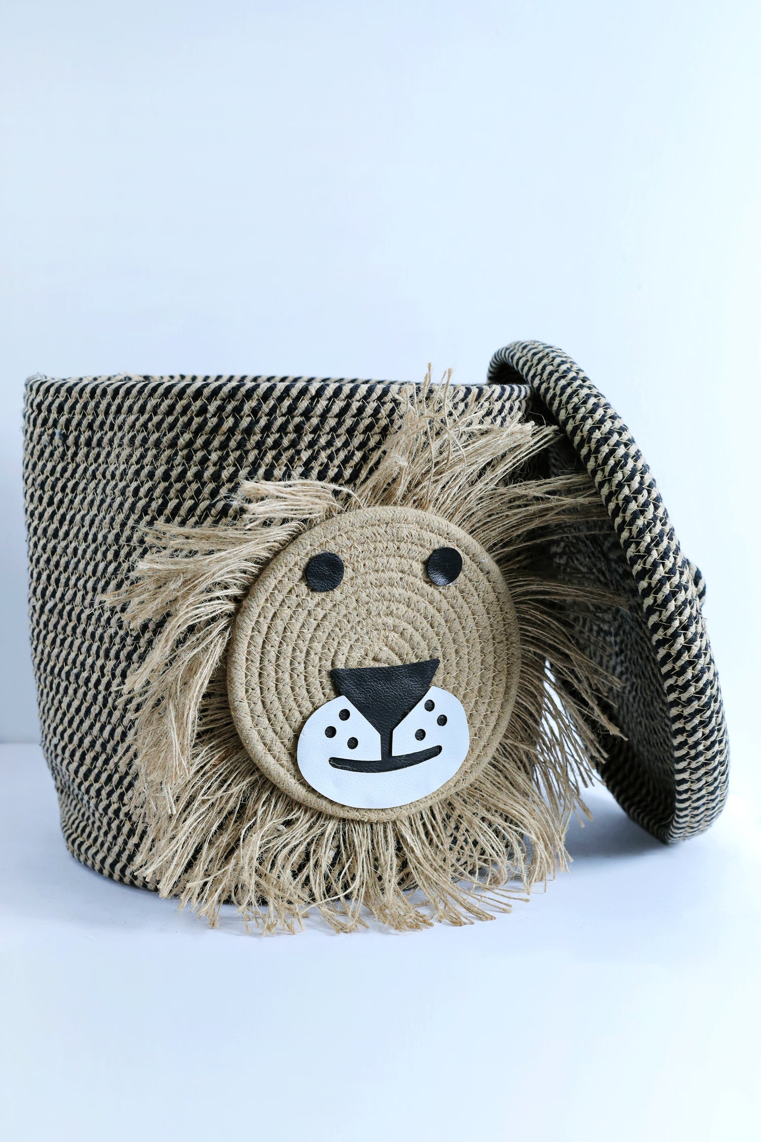 Beige Cotton Jute Organizer Basket