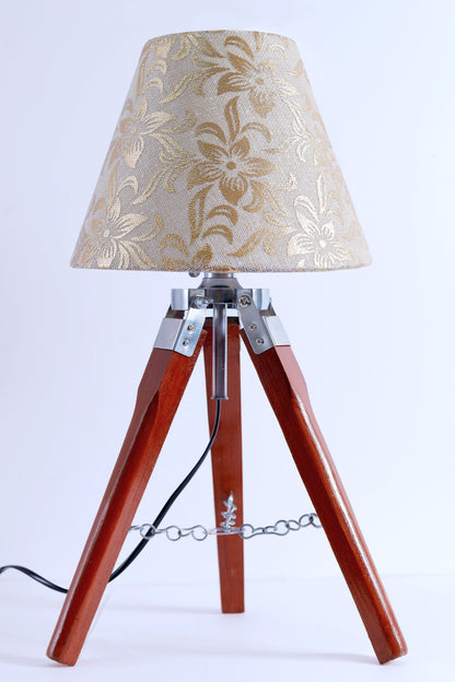 Harmony Glow Wooden Tripod Table Lamp