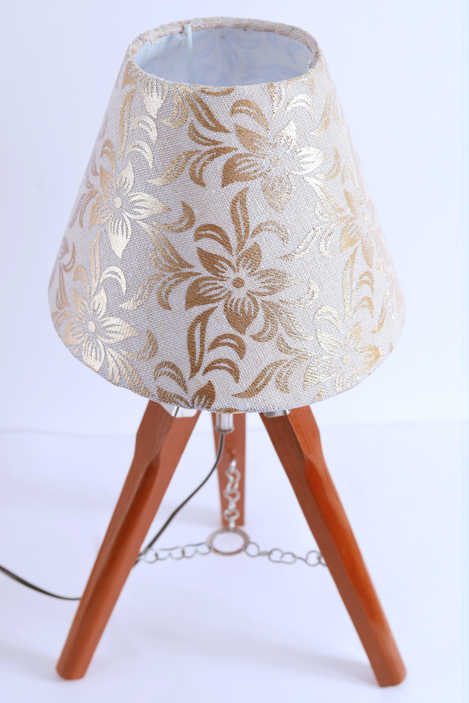 Harmony Glow Wooden Tripod Table Lamp