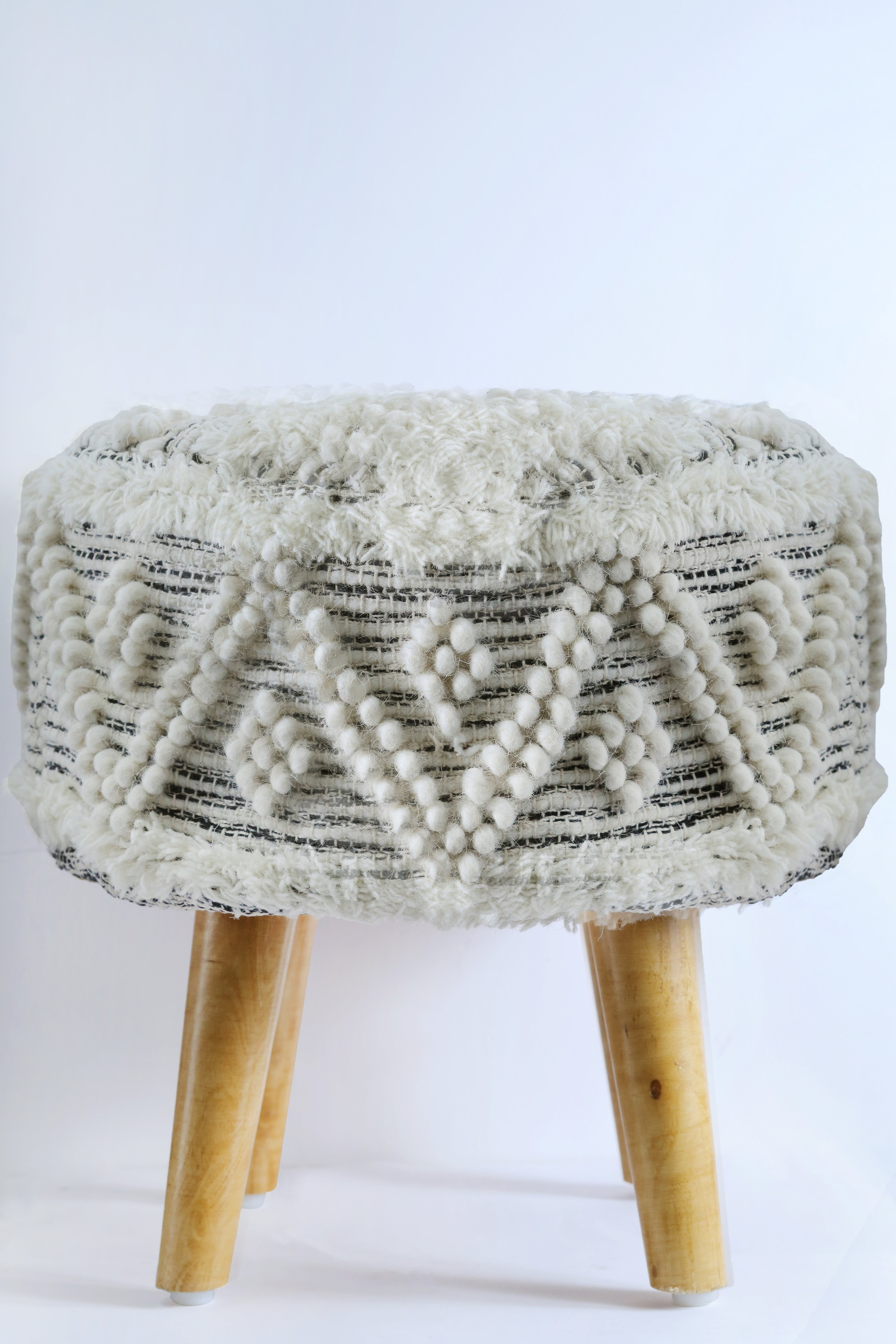 NaturCraft Macrame Bliss Wooden Stool