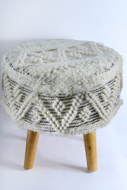 NaturCraft Macrame Bliss Wooden Stool