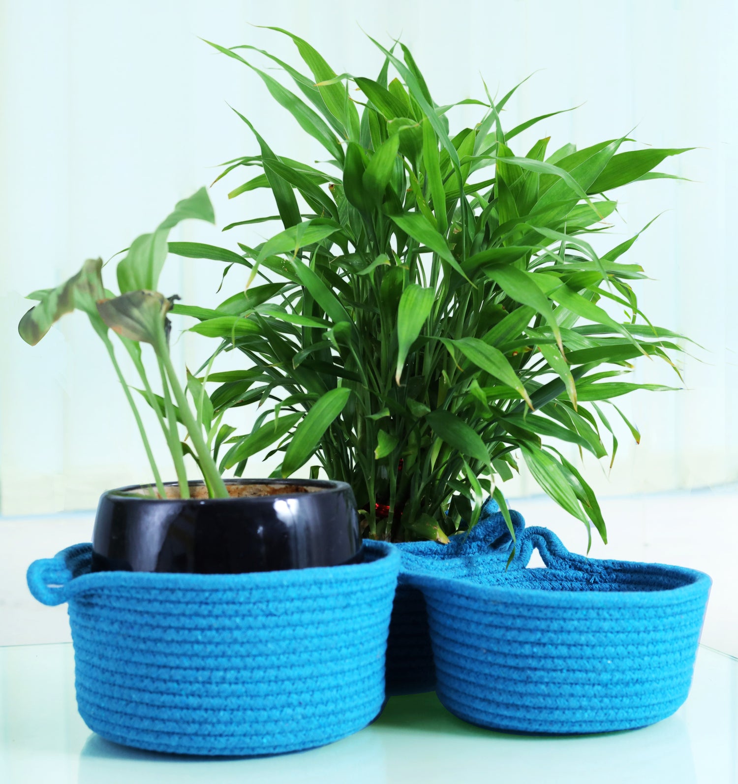 Azure Nest Trio: Rope Storage Baskets Set