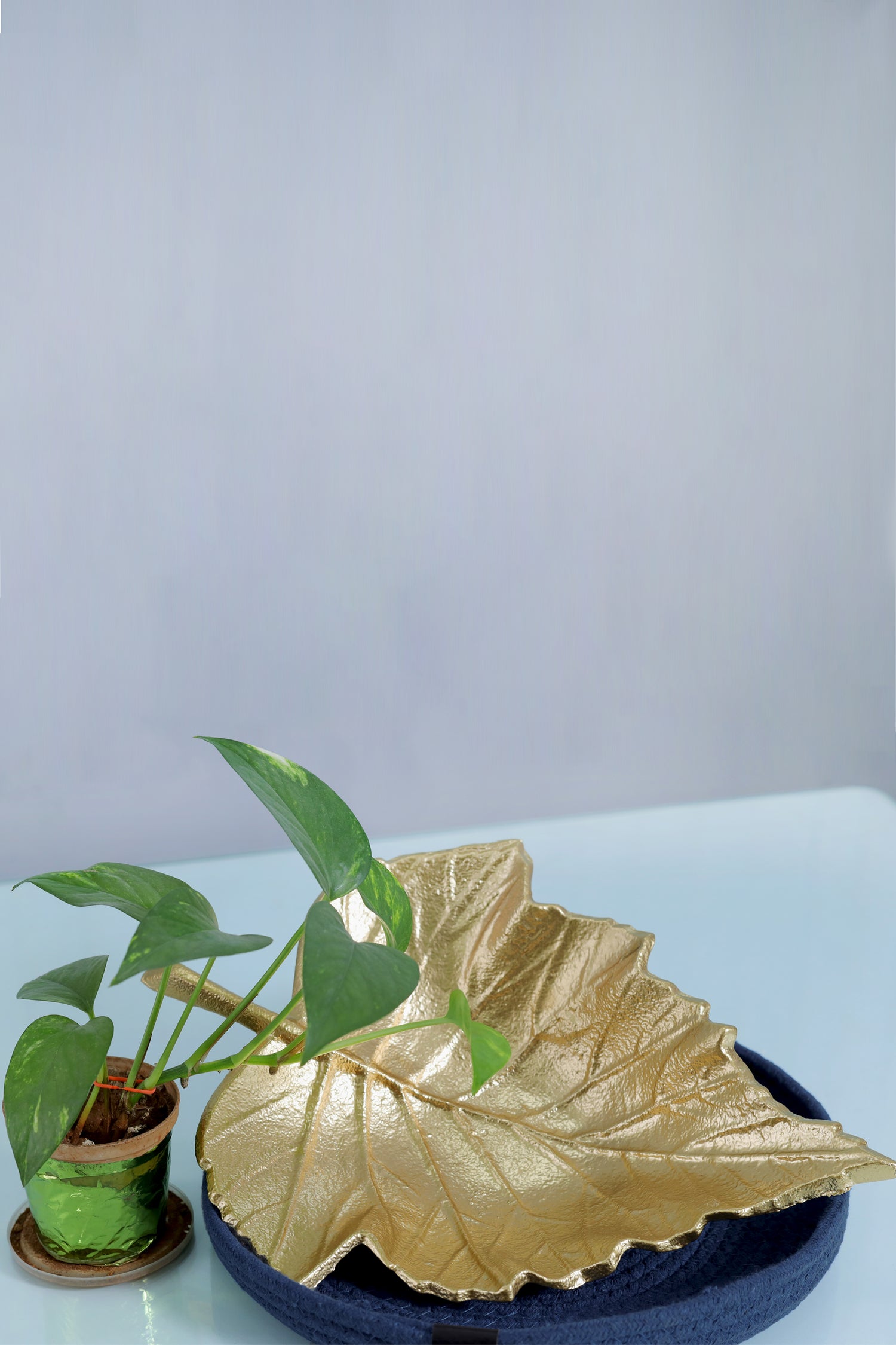 LuxeGilded Leaf Serving Tray