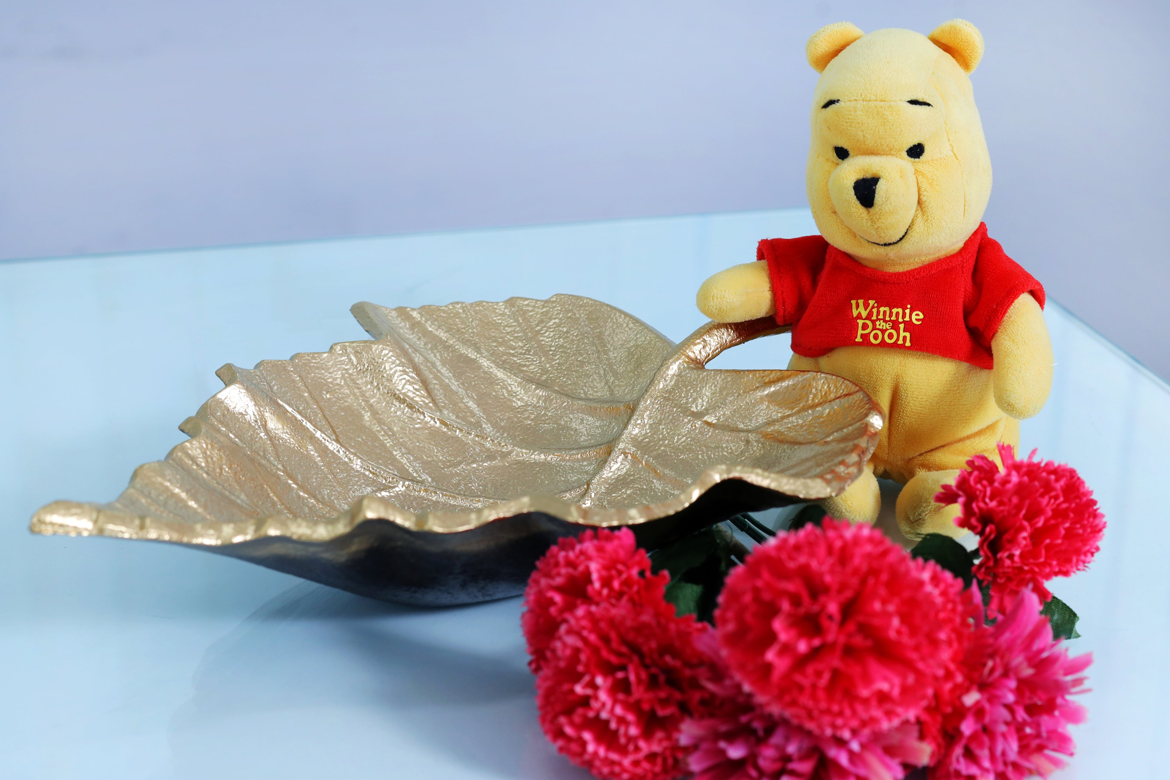 LuxeGilded Leaf Serving Tray