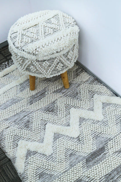 NaturCraft Macrame Bliss Wooden Stool