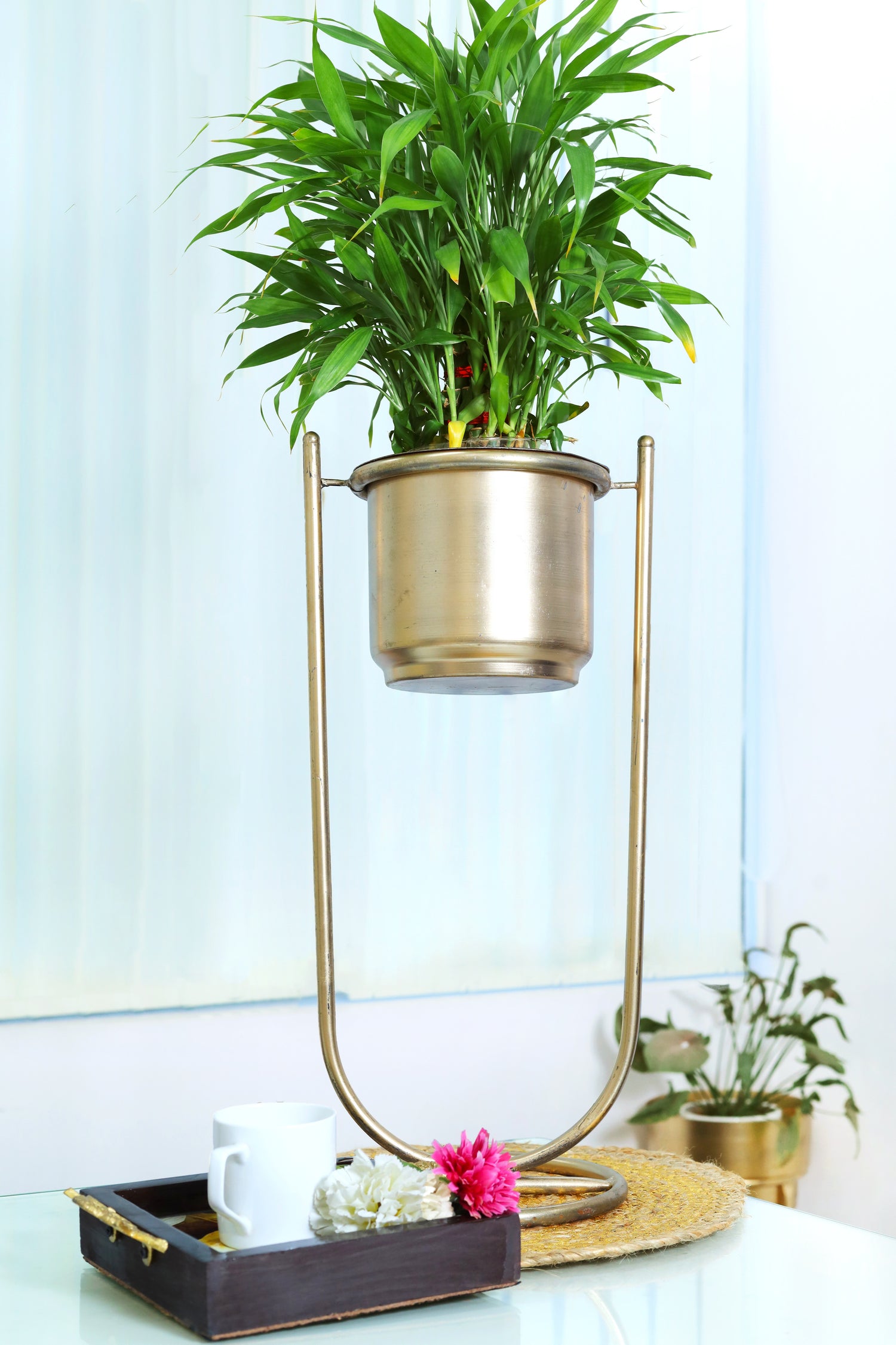 Golden Haven Metal Planter with Stand