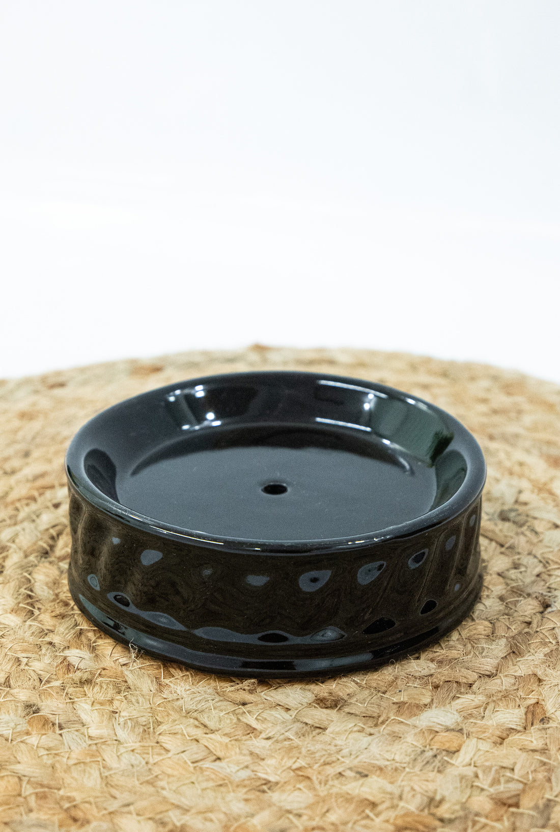 Stylish Black Ceramic Soap Dish Tray