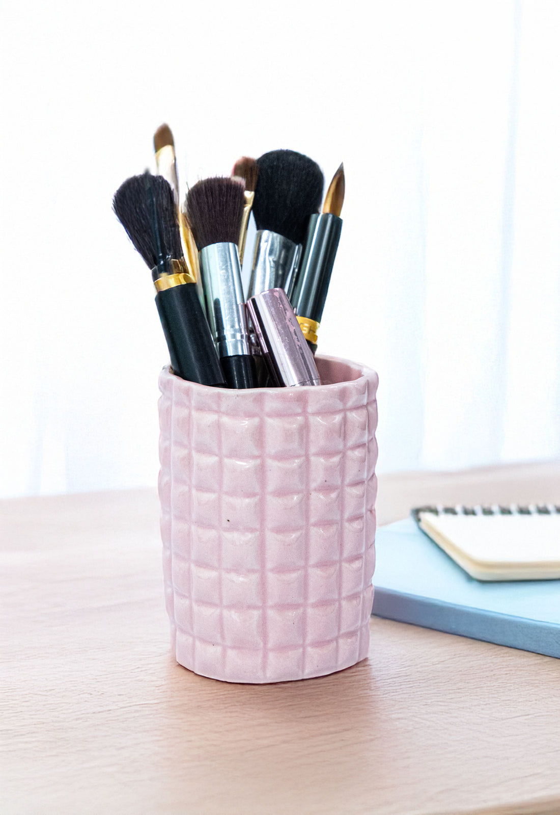 Exclusive Pink Ceramic Multipurpose Brush Holder Stand