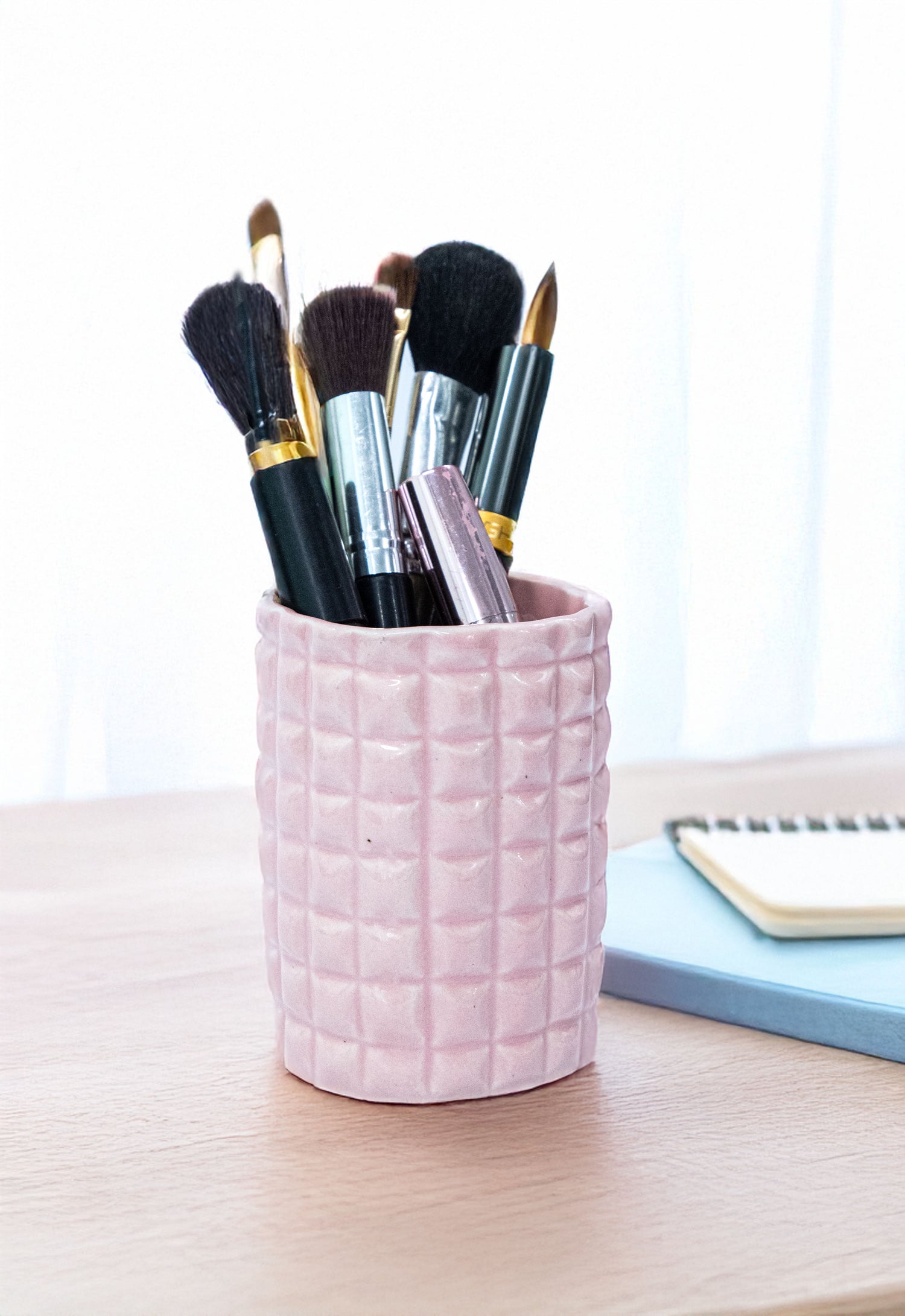 Exclusive Pink Ceramic Multipurpose Brush Holder Stand