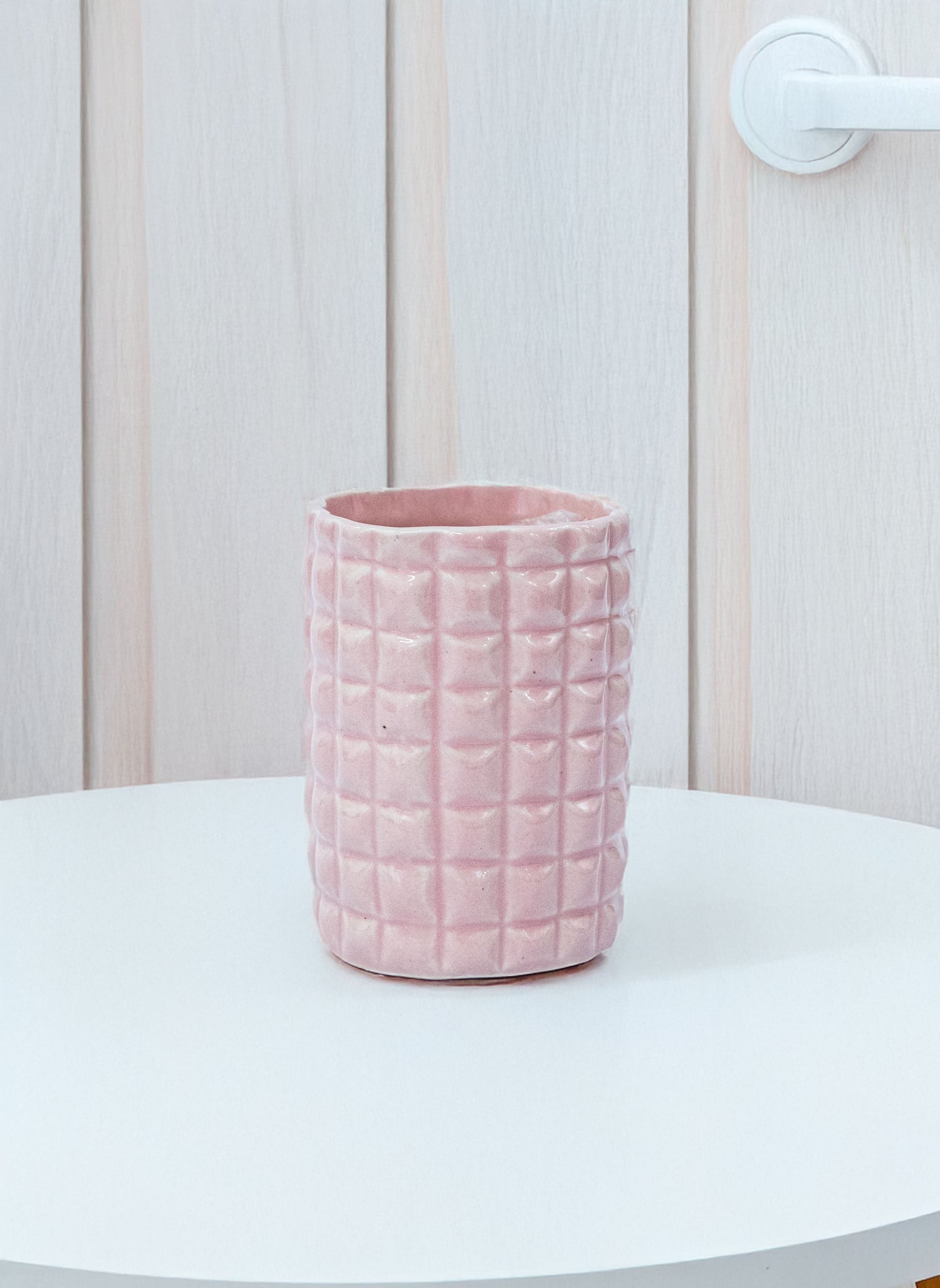 Exclusive Pink Ceramic Multipurpose Brush Holder Stand