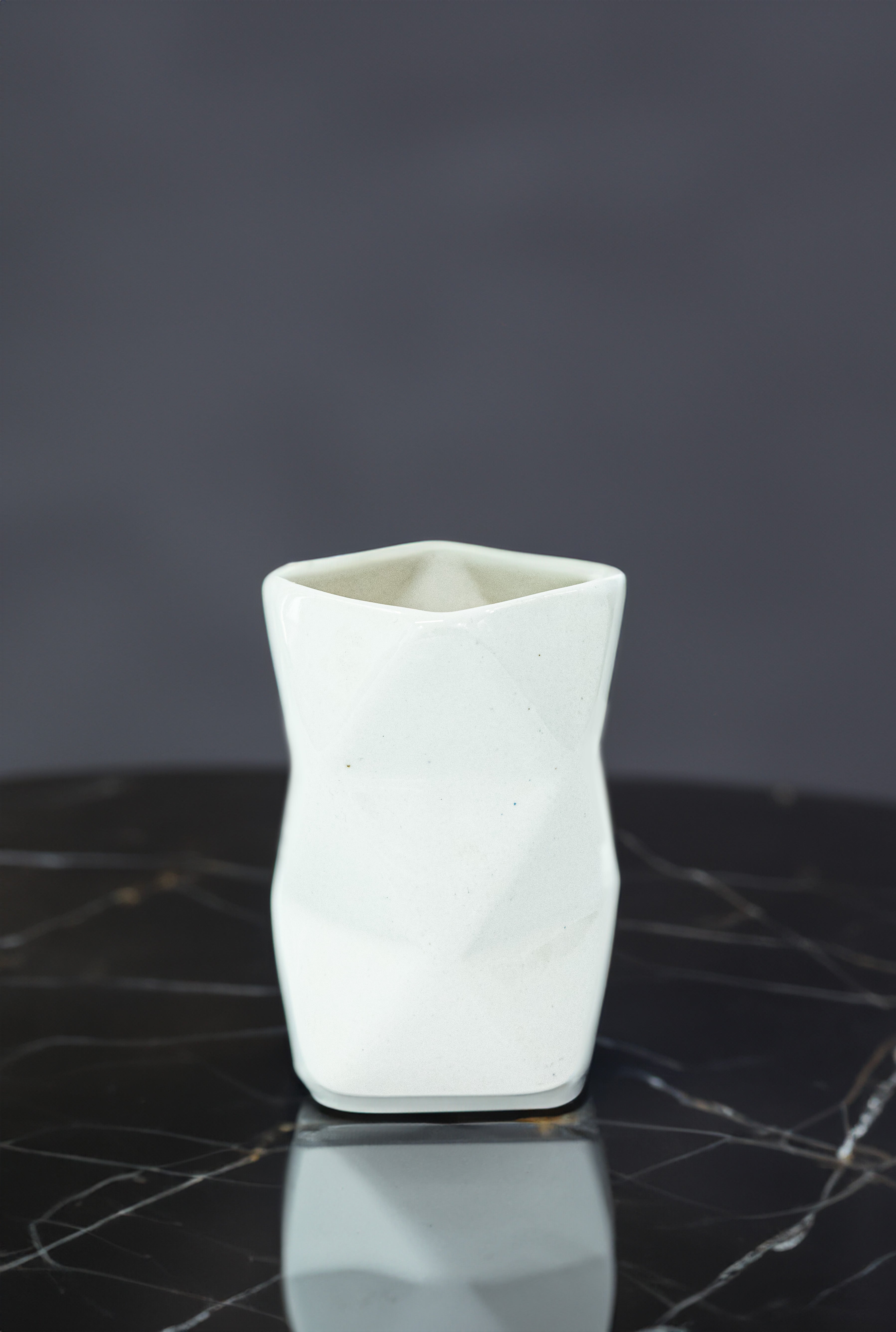 Elegant White Ceramic Toothbrush Holder Stand