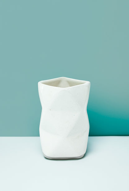 Elegant White Ceramic Toothbrush Holder Stand