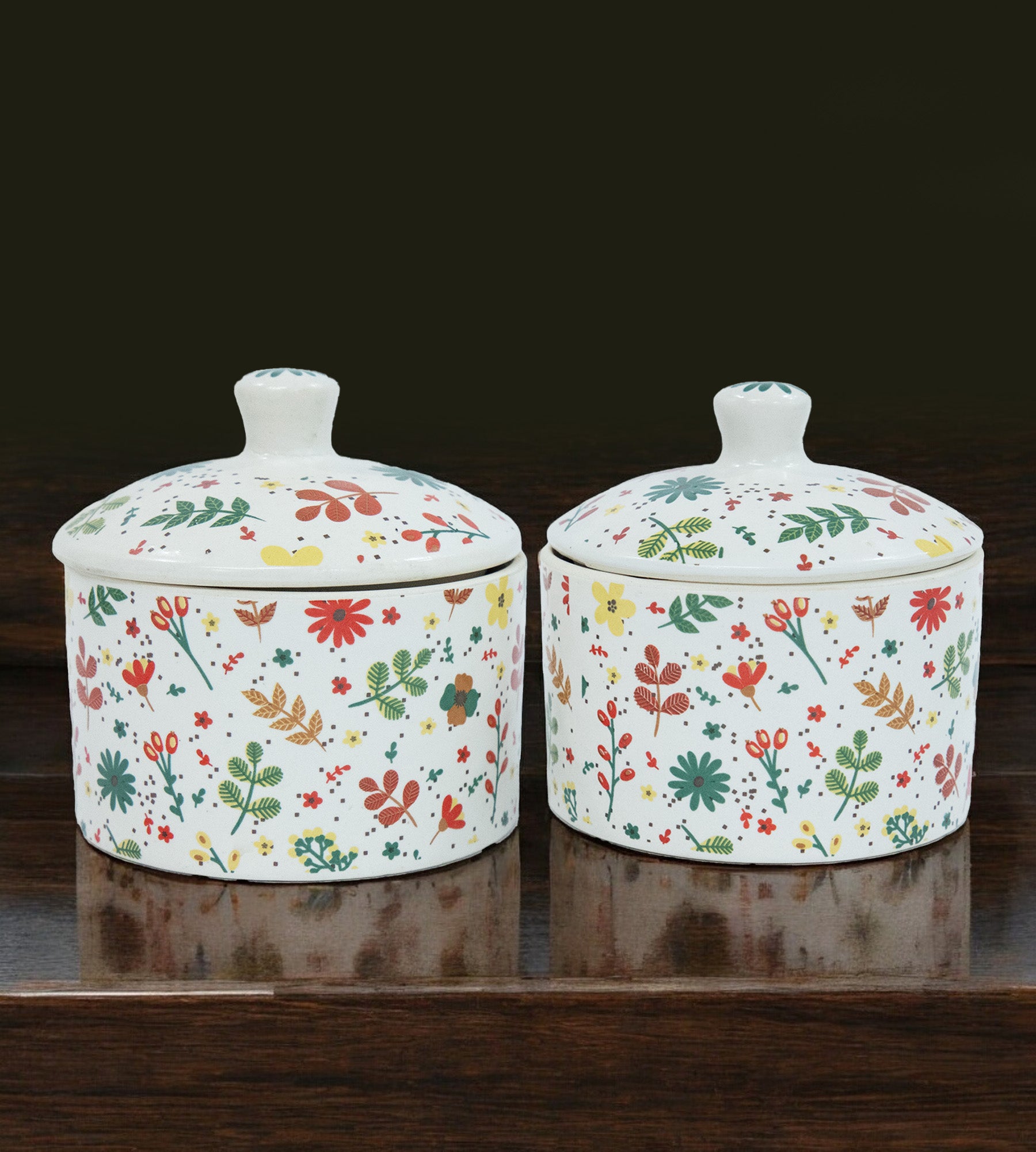 Versatile Ceramic Chutney &amp; Pickle Jar With Lid - Set of 2