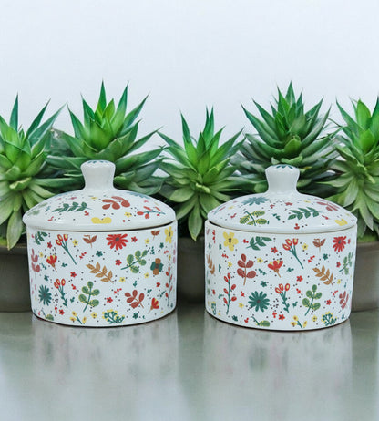 Versatile Ceramic Chutney &amp; Pickle Jar With Lid - Set of 2