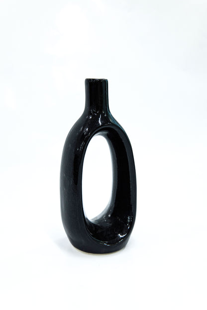 Classic Black Ceramic Decorative Flower Vase