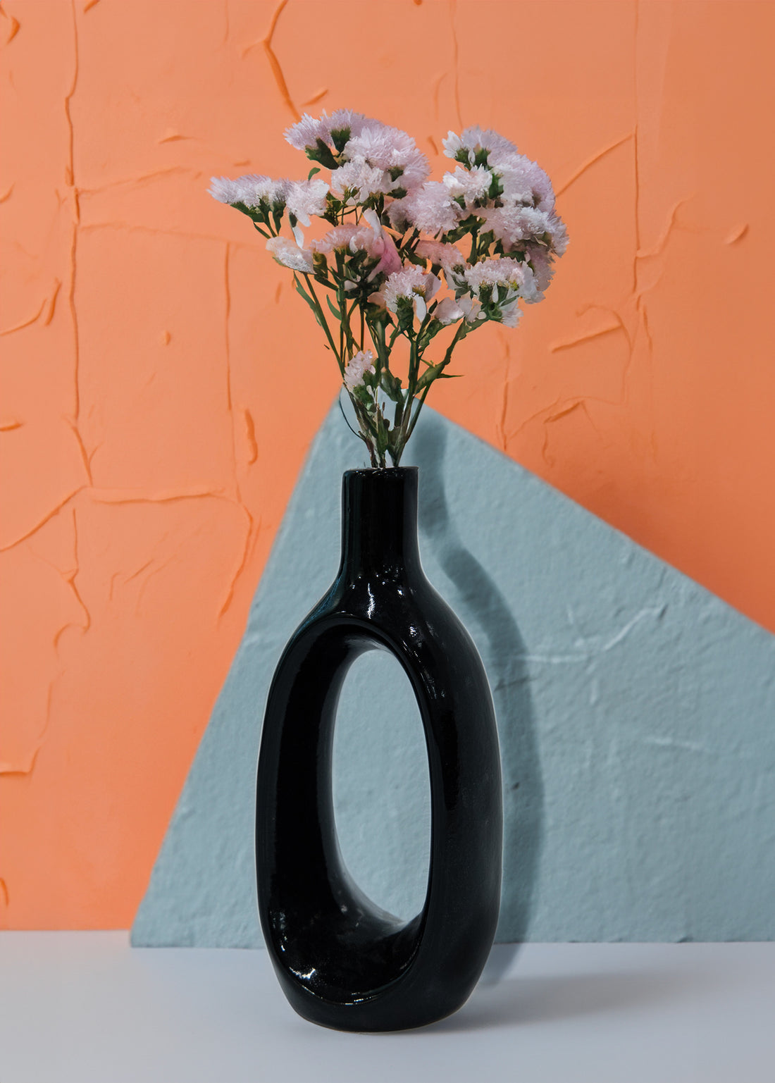 Classic Black Ceramic Decorative Flower Vase