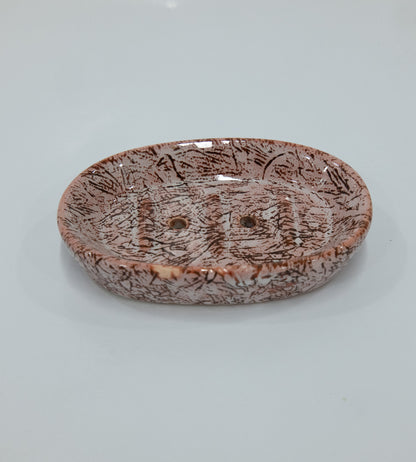 Elegant Ceramic Glossy Pink Soap Dish Tray