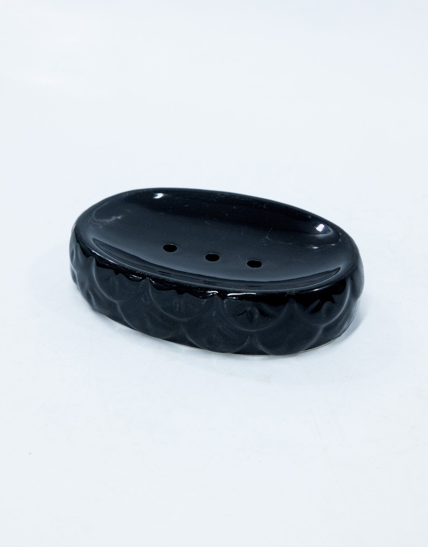 Alluring Black Ceramic Soap Dish Tray