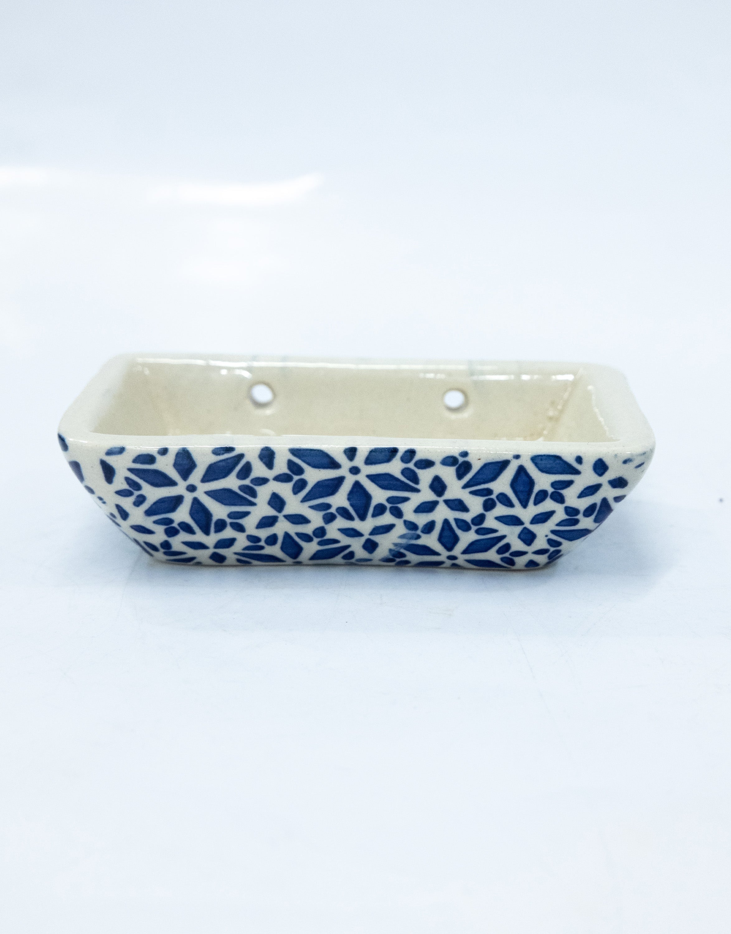 Modern Blue Ceramic Soap Dish Tray