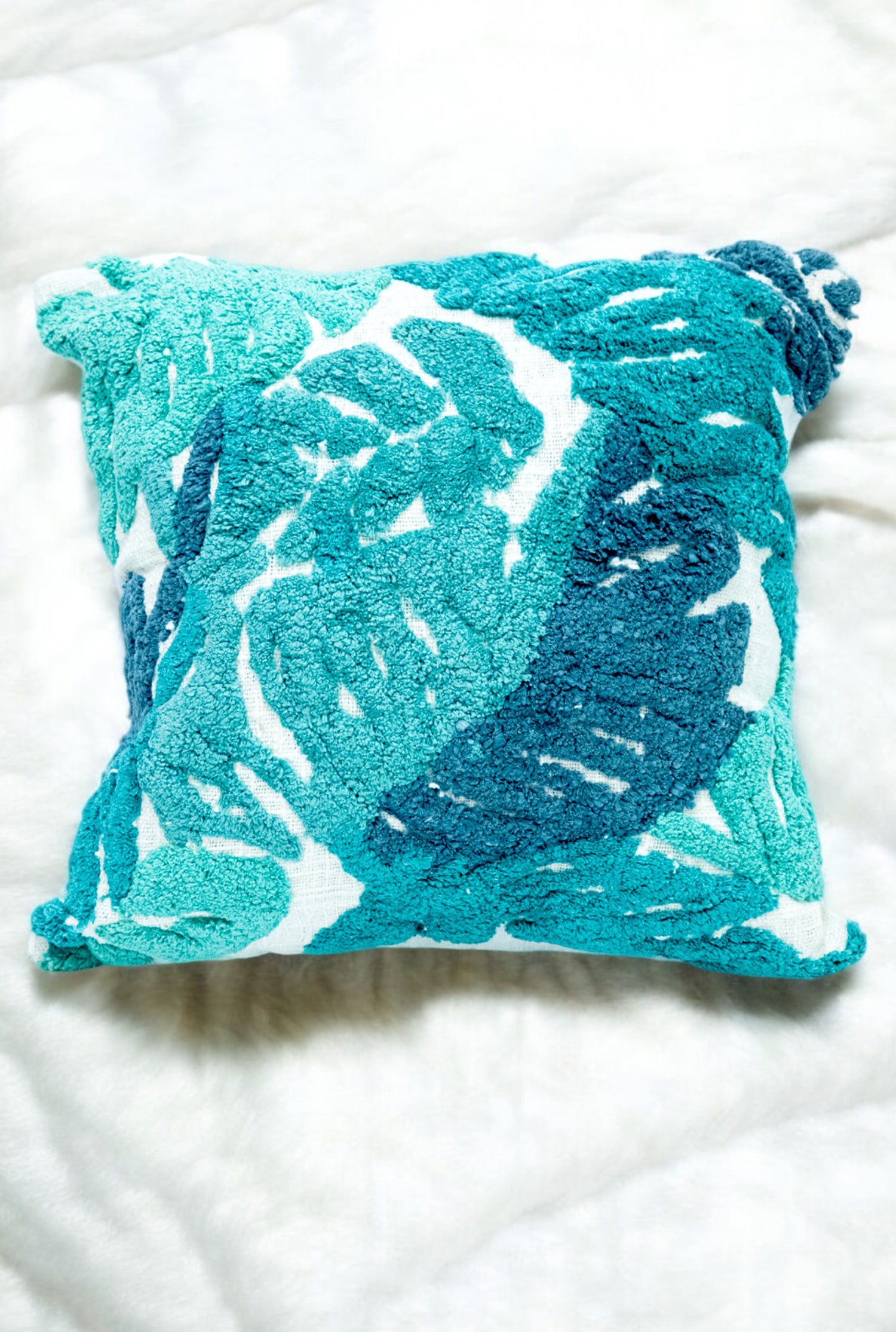 Turkish Blue Cotton Cheer Tufted Cushion with cover- Set of 2