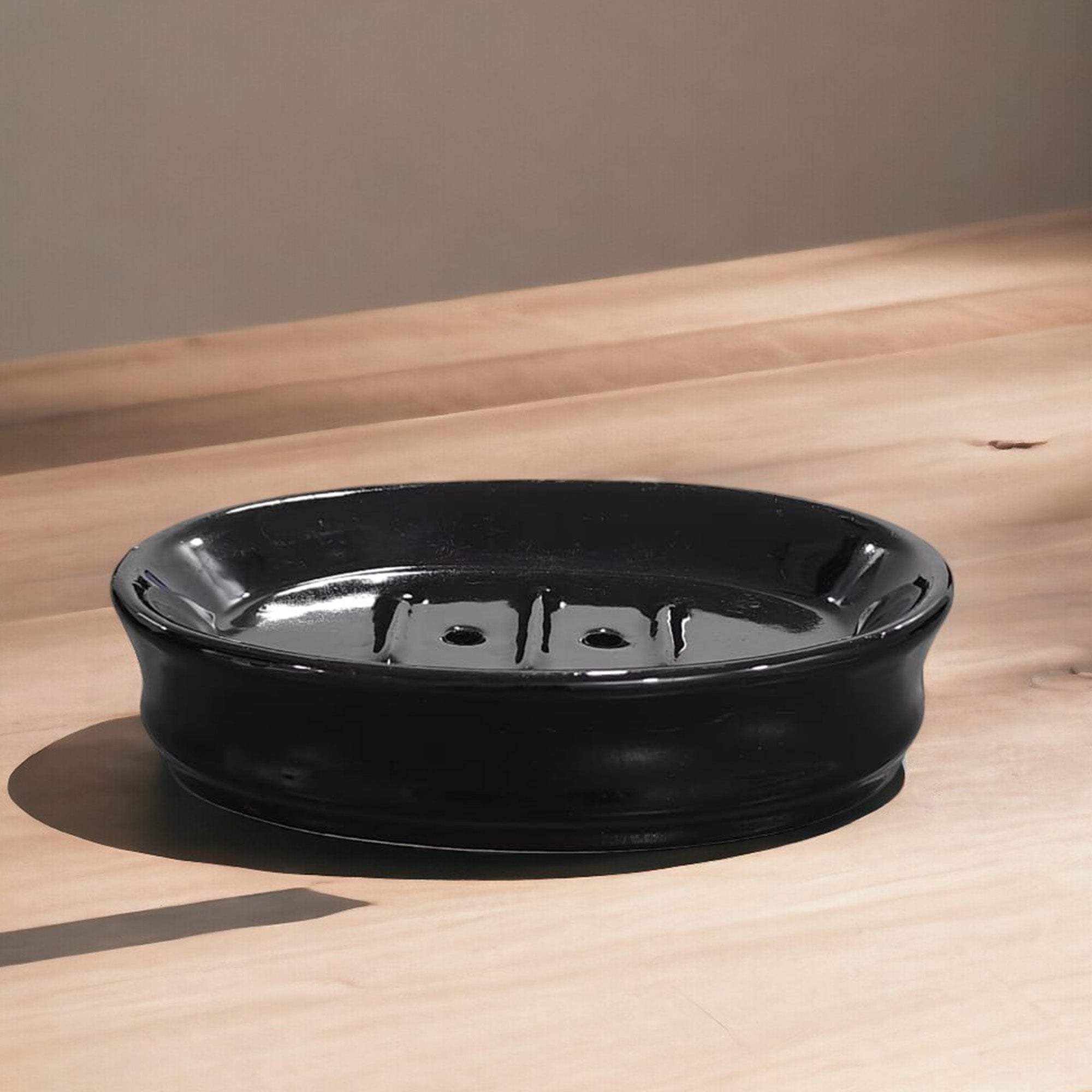 Ceramic Black Soap Dish Tray