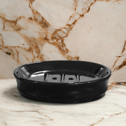 Ceramic Black Soap Dish Tray