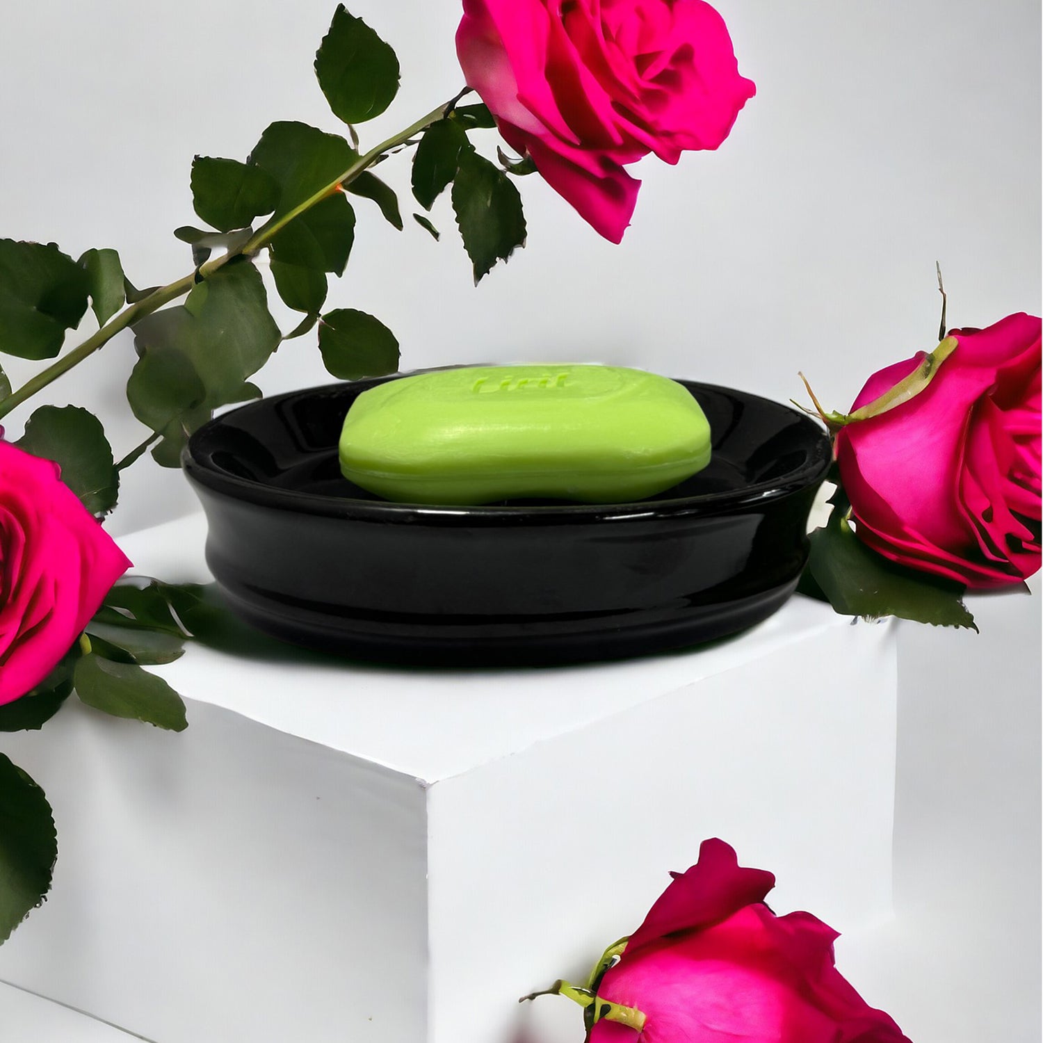 Ceramic Black Soap Dish Tray