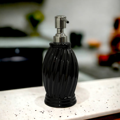 Refillable Ceramic Black Hand Soap Dispenser with Pump