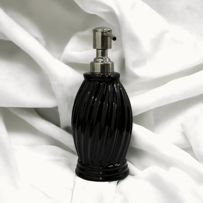 Refillable Ceramic Black Hand Soap Dispenser with Pump