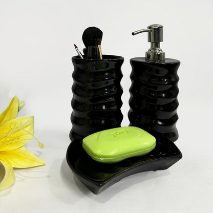 Modern Black Ceramic Bath Set of 3