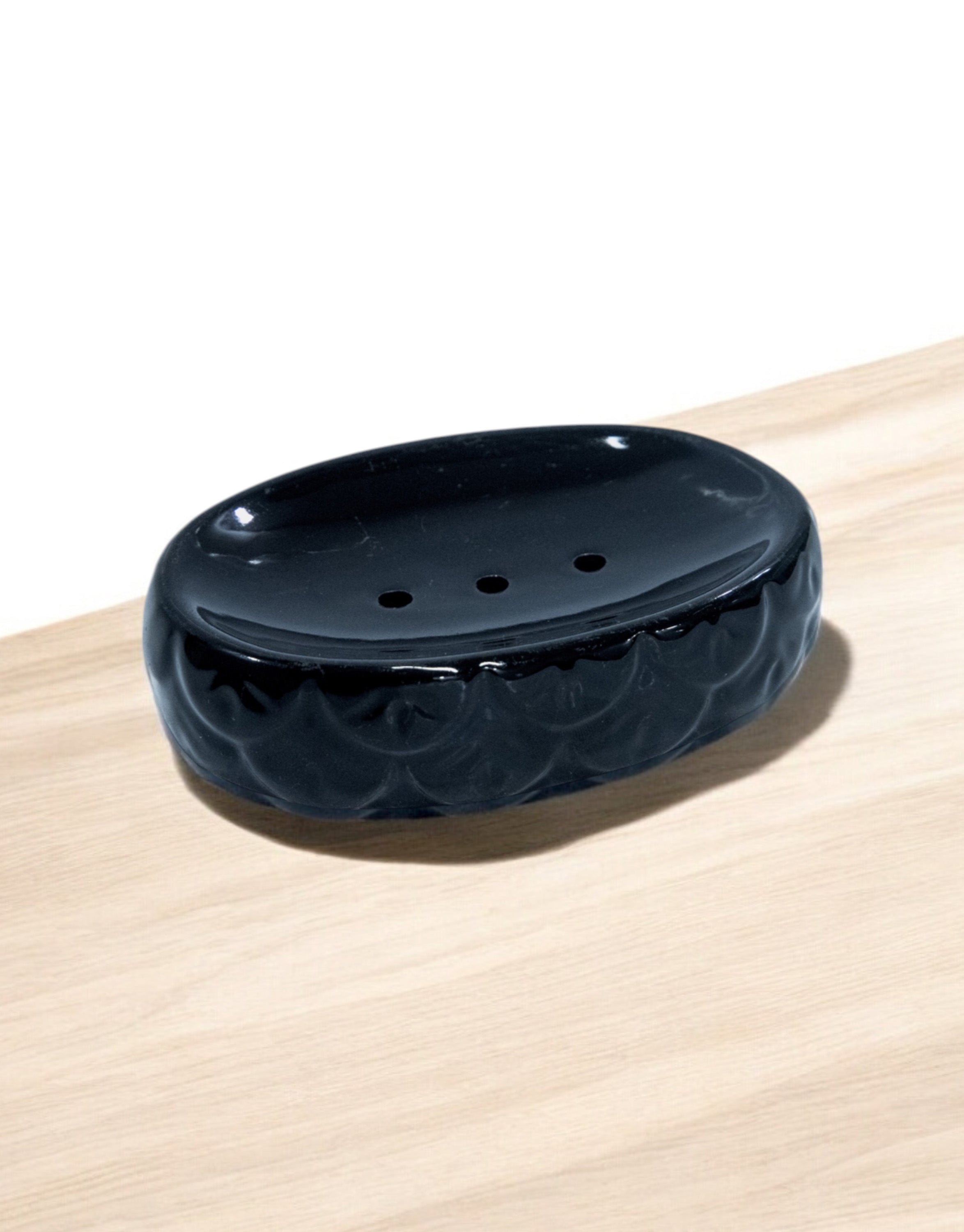 Alluring Black Ceramic Soap Dish Tray