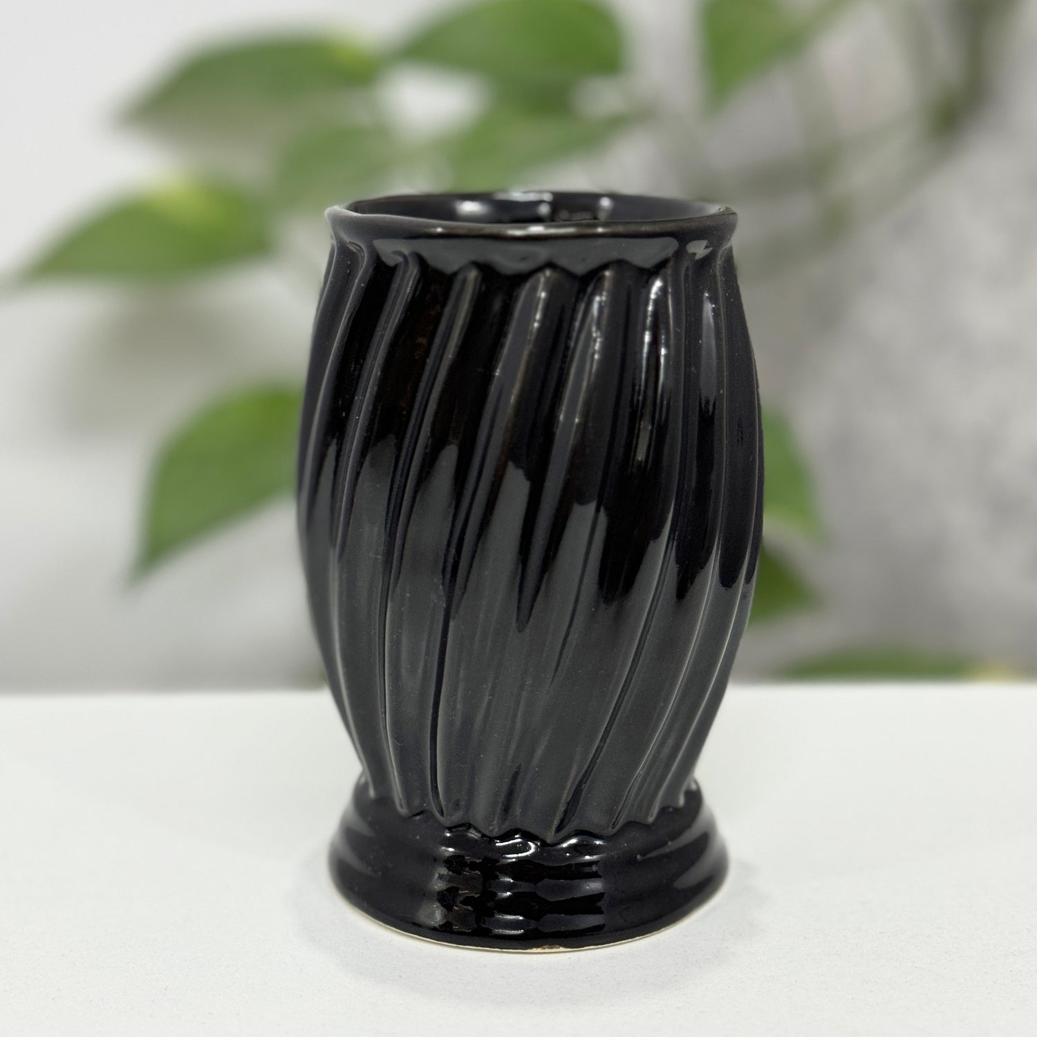 Ceramic Black Toothbrush Holder Stand