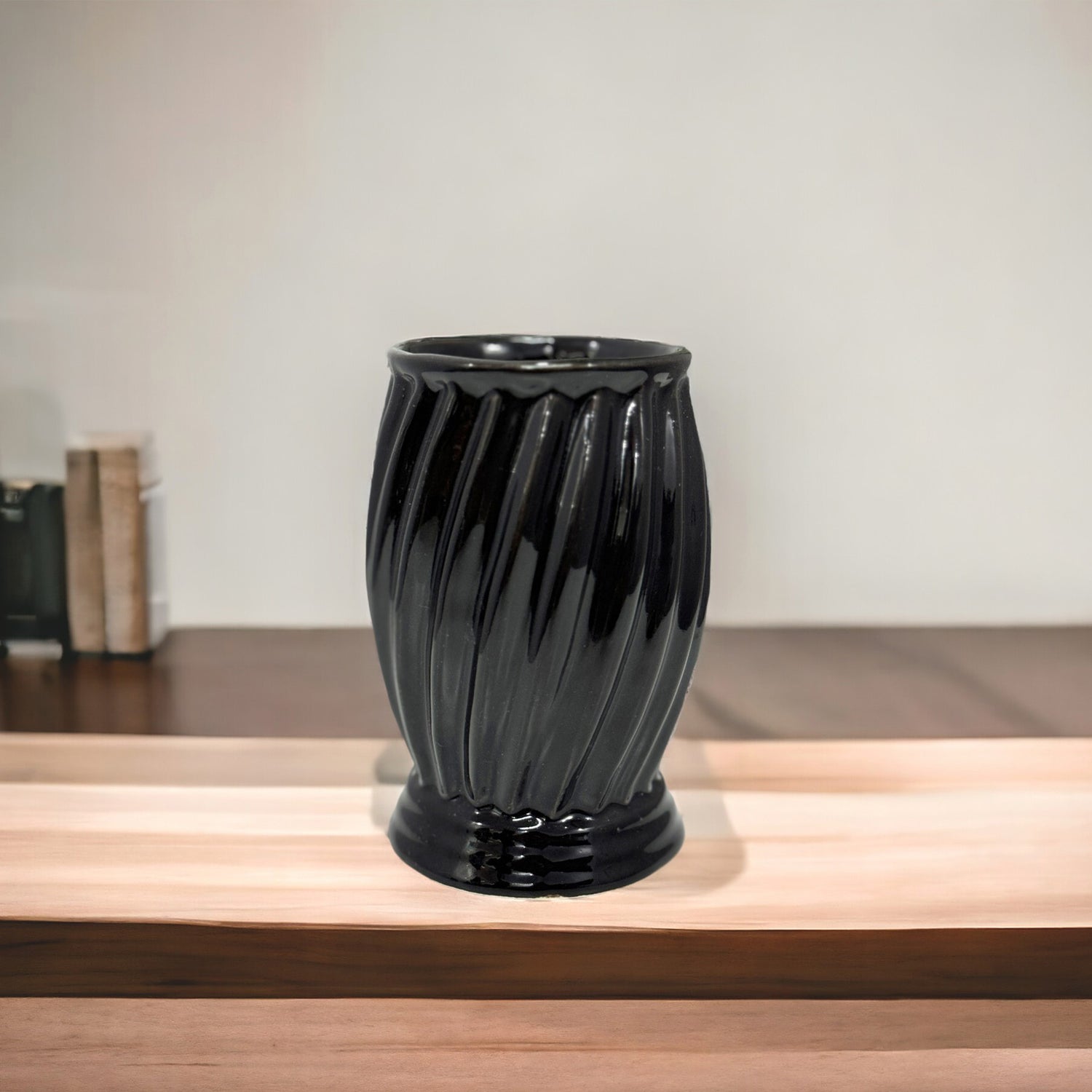 Ceramic Black Toothbrush Holder Stand