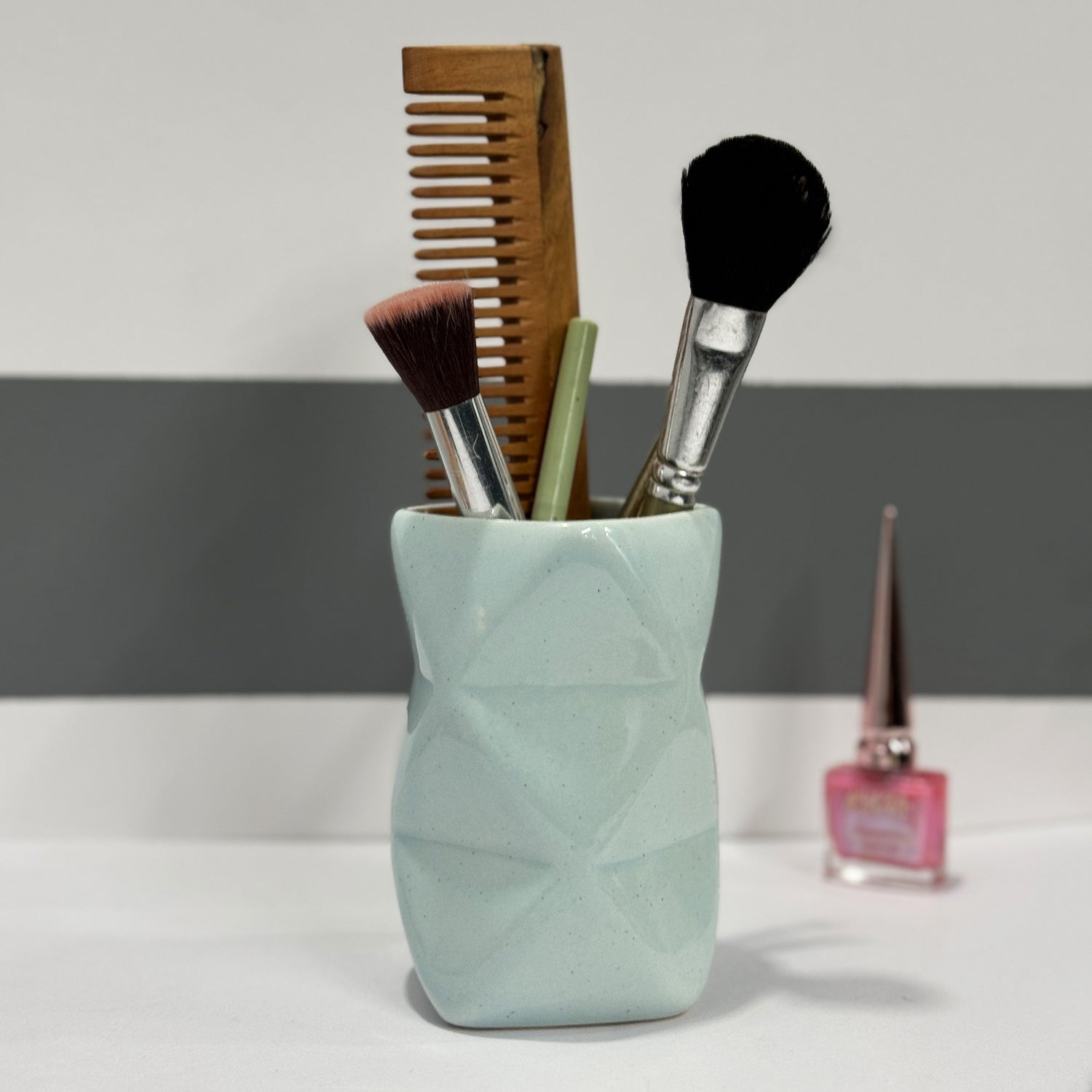 Ceramic Sky Blue Multipurpose Toothbrush Holder Stand