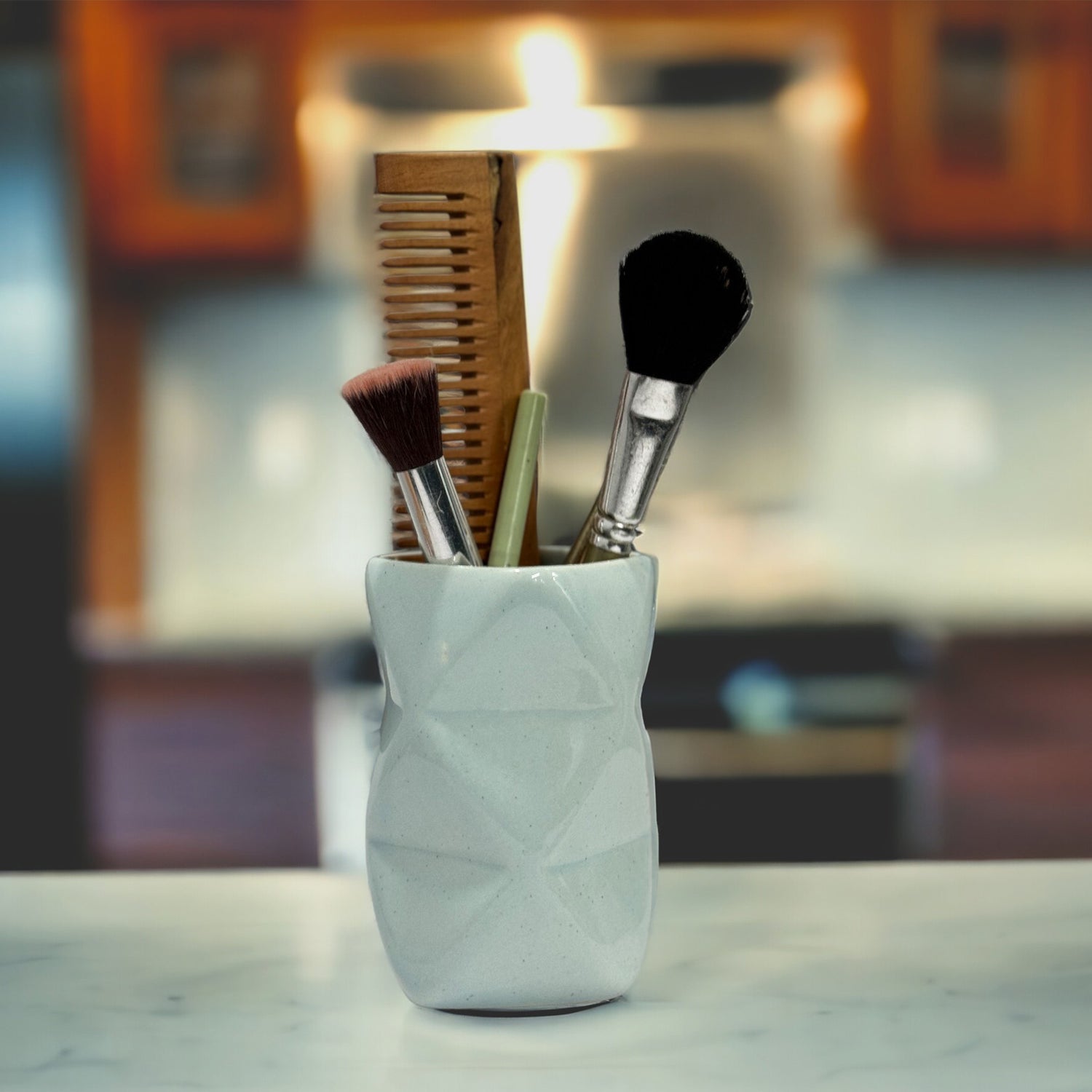 Ceramic Sky Blue Multipurpose Toothbrush Holder Stand