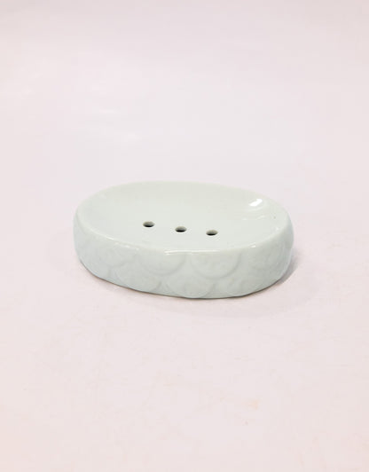 Stylish White Ceramic Soap Dish Tray